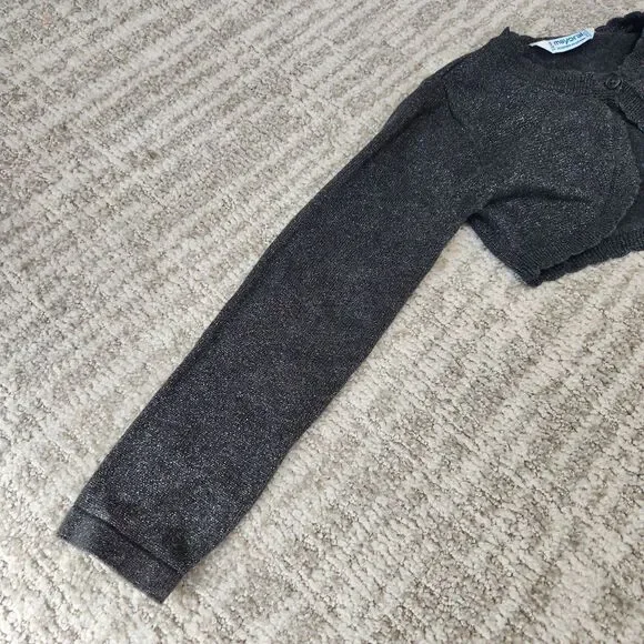 Mayoral girl's shrug sweater gray silver size 5 - Picture 8 of 12